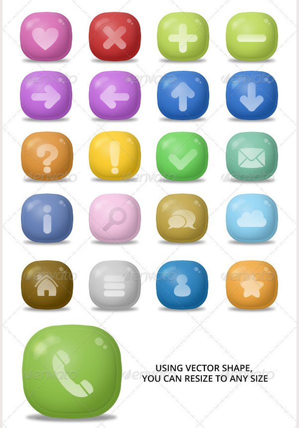 candy colorful button