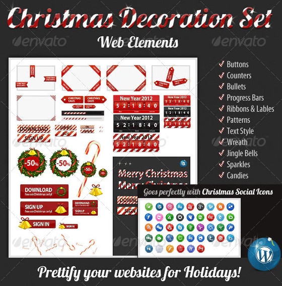 christmas decoration web candy elements