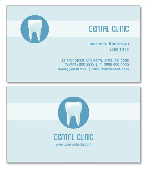 clean dental clinic business card