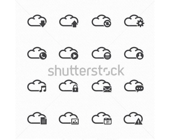 cloud computing icons with
