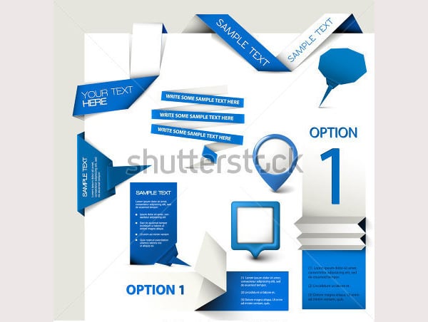 collection of blue vector web elements