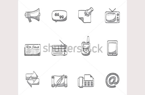 communication icon series in sketch