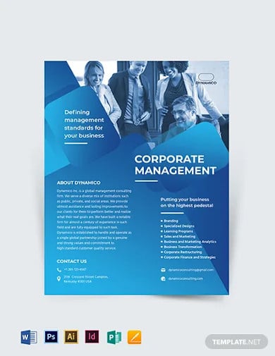 corporate management flyer template