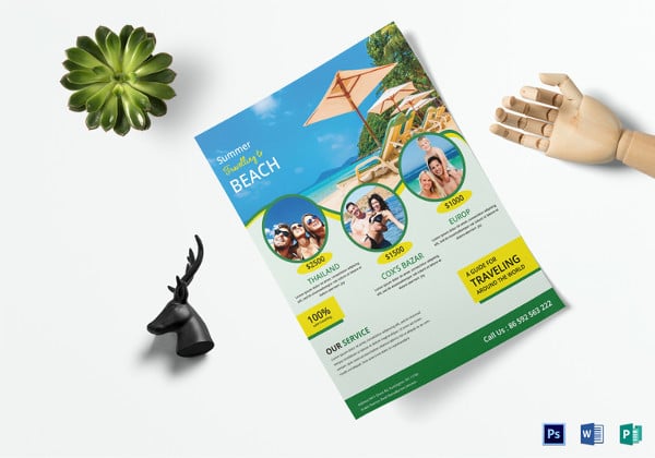 easy to edit travel flyer in psd