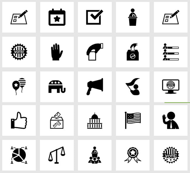 election icons set