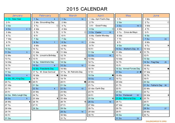 35+ Best 2015 Monthly Calendar Templates for Download | Free & Premium