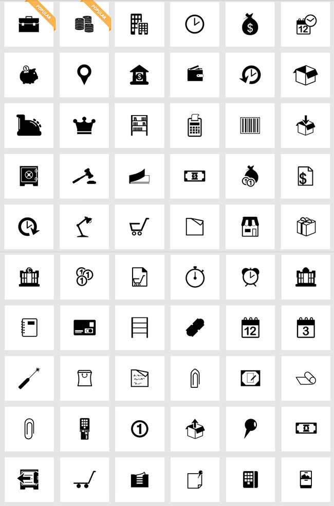 Downloadable 103+ Free Flat UI Icons Pack / Gallery for UI Designs