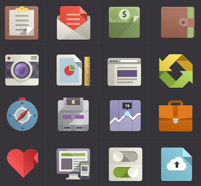 flat design icons set vol