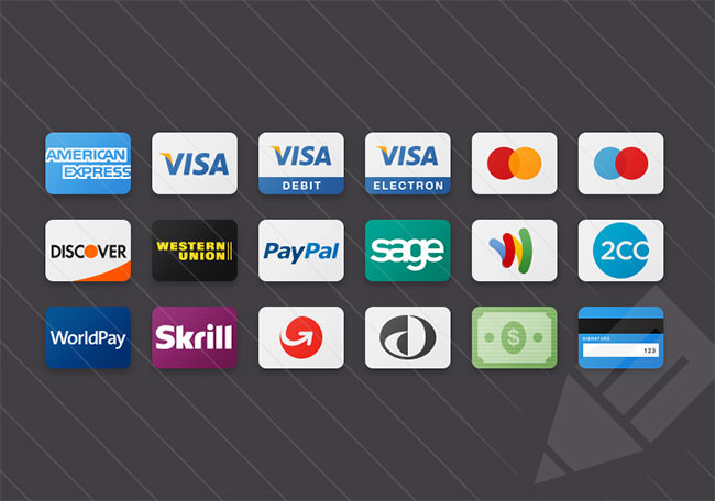 flat payment method icons