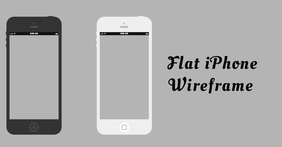 flat iphone wireframe free psd