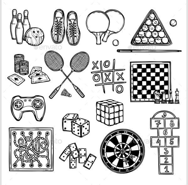 game sketch icons