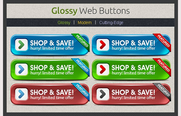glossy web buttons