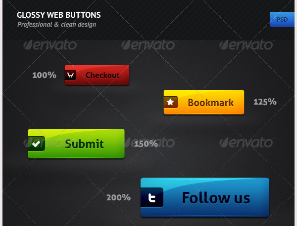 glossy web buttons