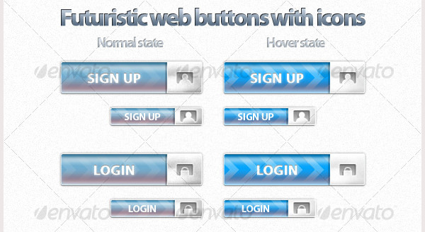 glossy and futuristic web buttons
