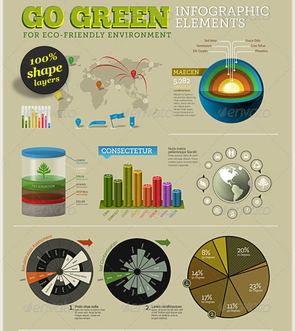 go green infographic elements