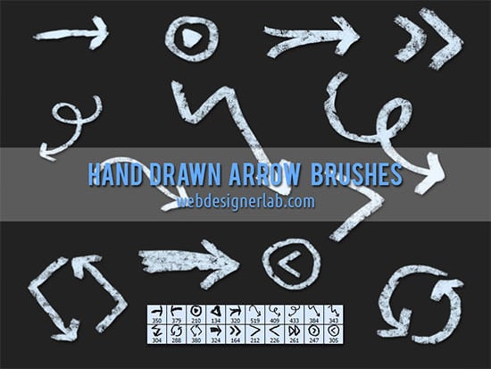 grungy hand drawn arrow brushes