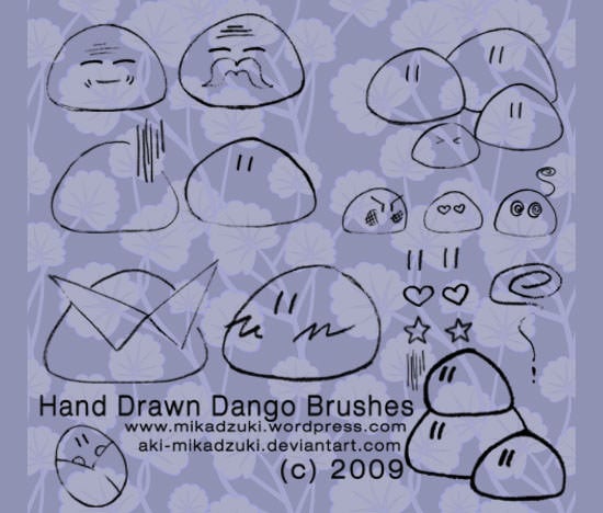 hand drawn dango brushes