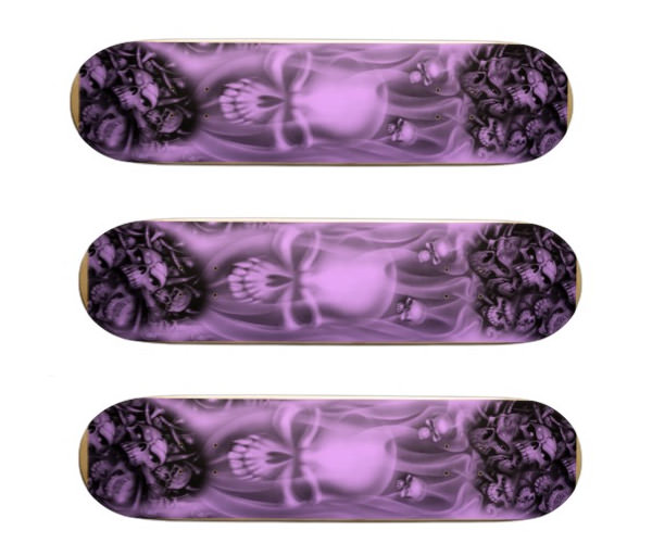 hot pink skulls skateboards
