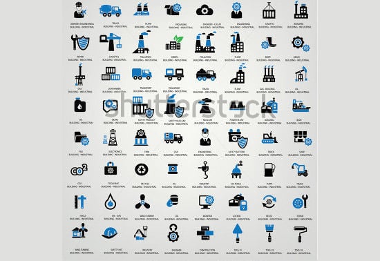 industrial and building icons