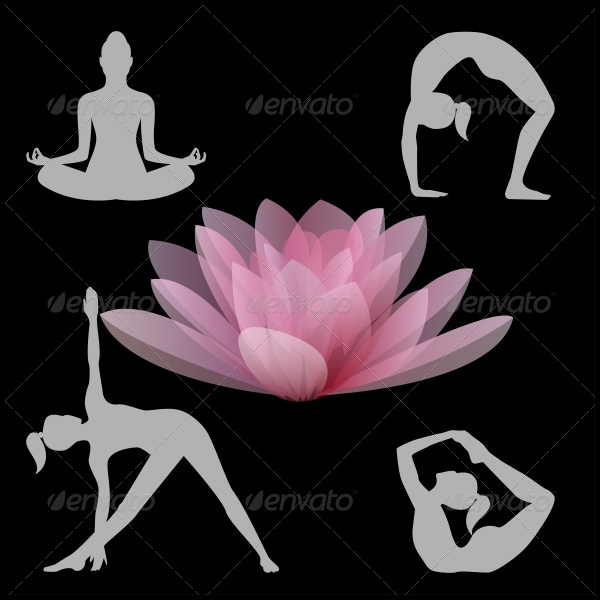 lotus flower and yoga positions