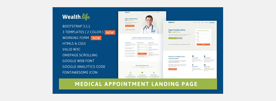 medical landing page
