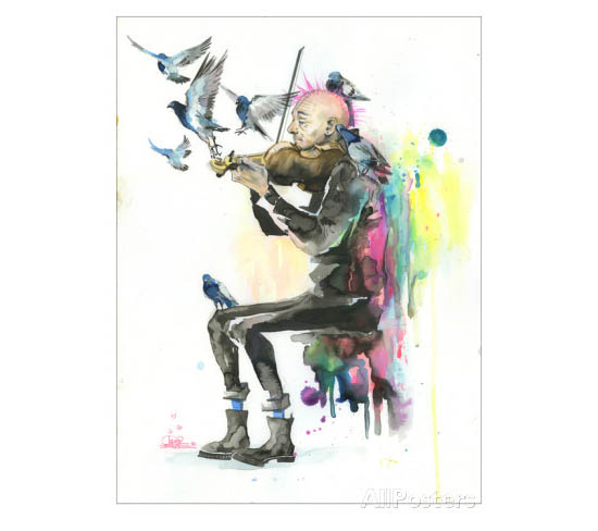 old man punk and violin