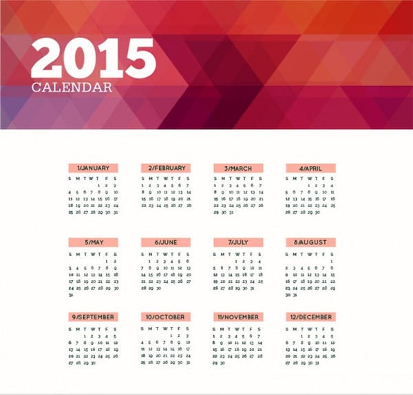 polygonal 2015 calendar
