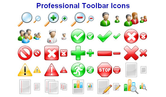 professional toolbar icons