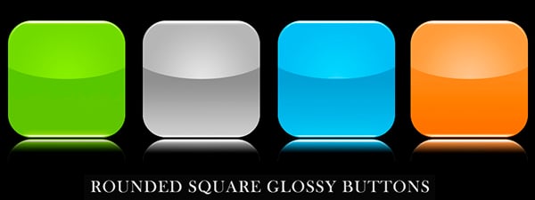 rounded square glossy buttons