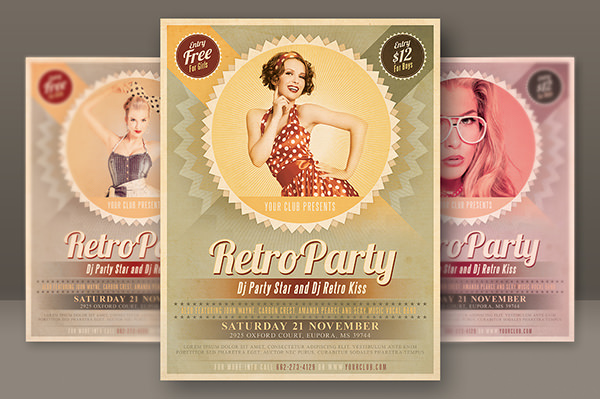 retro party flyer