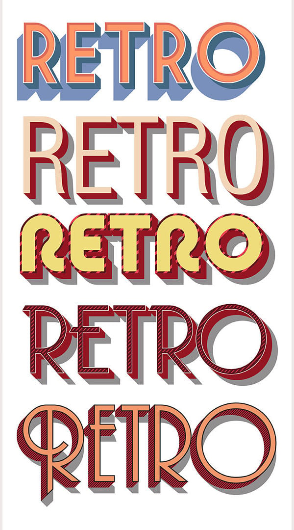 retro vector graphic styles