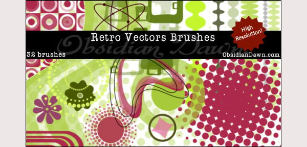 retro vectors brushes