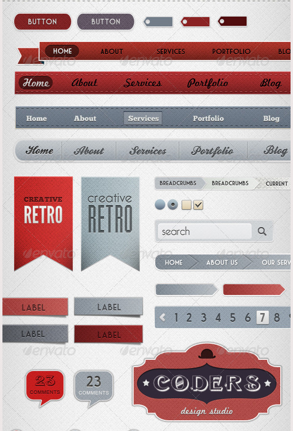 retro web elements