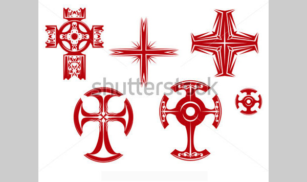 set of religious crosses and icons for religion design