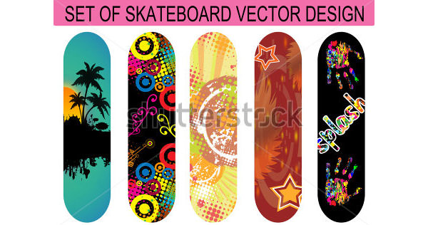set of skateboard designs