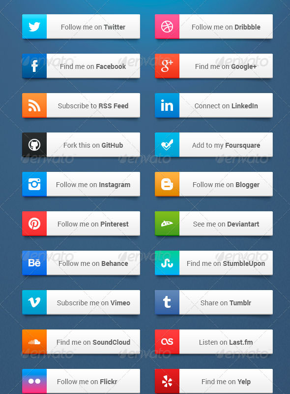 40+ Best Social Networking Buttons for Download