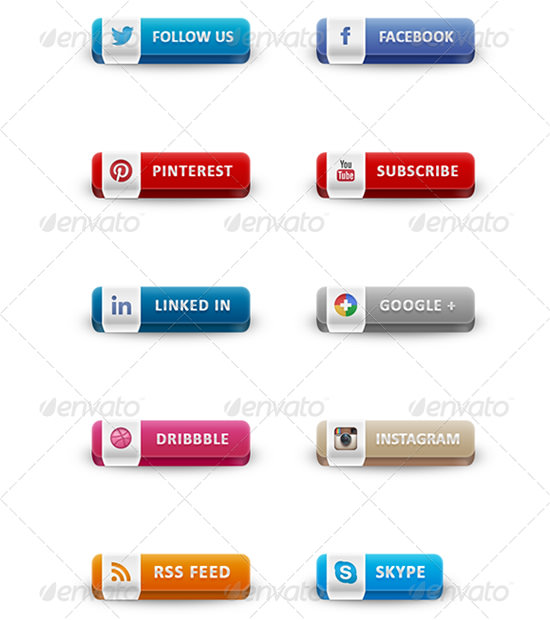 40+ Best Social Networking Buttons for Download