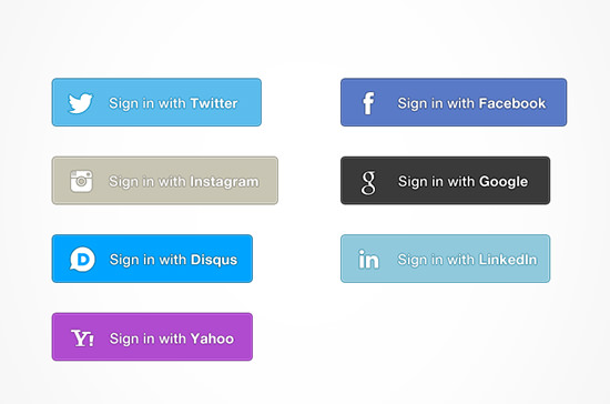 social sign in buttons