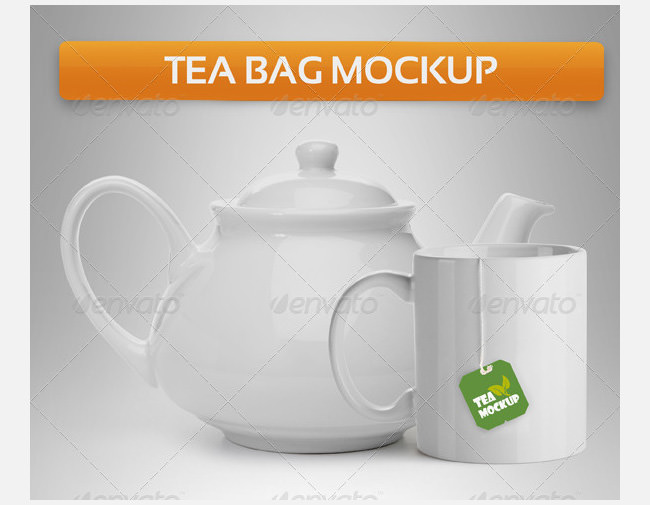 Free tea bag sample mockup information