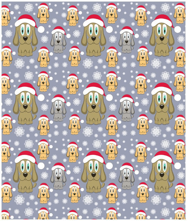 vector christmas dog seamless pattern