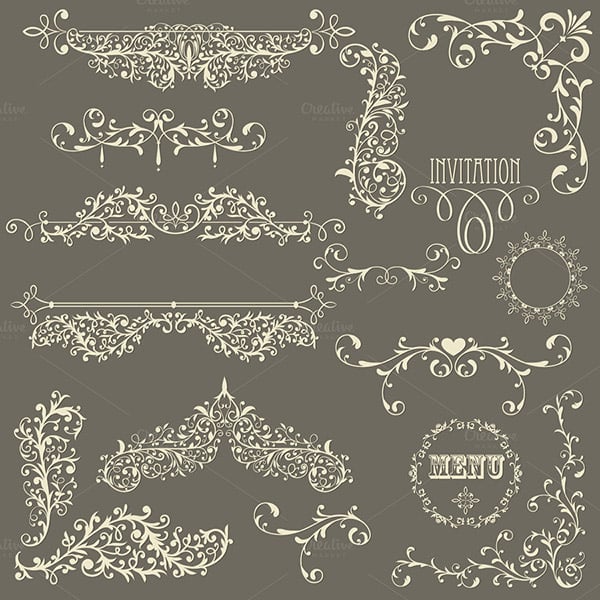 vector lacy vintage design elements