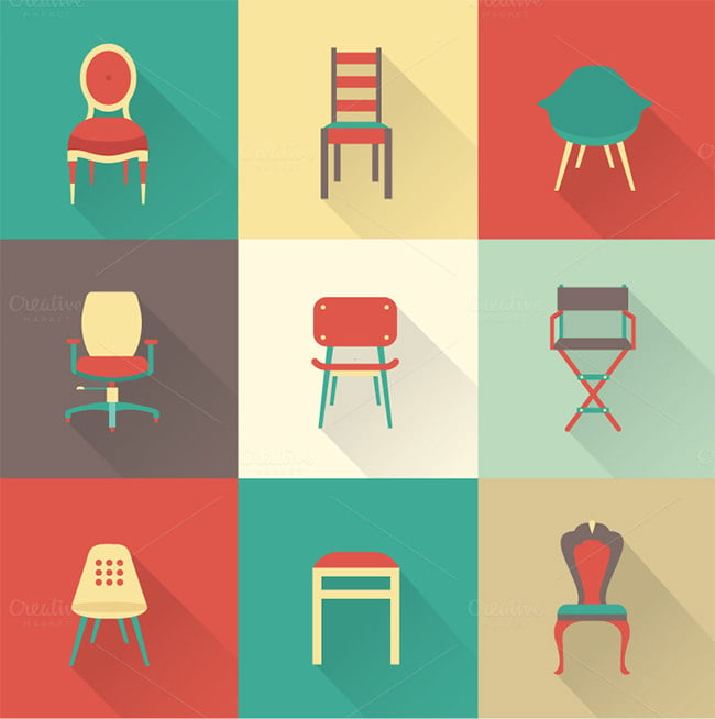 vector chairs icons