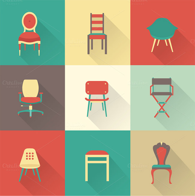 vector chairs icons