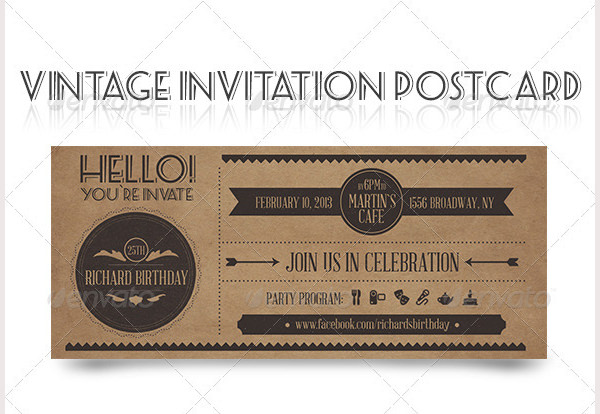 vintage invitation postcard