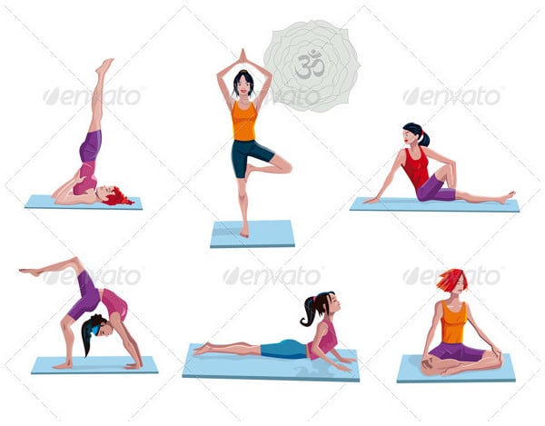 women practicing yoga