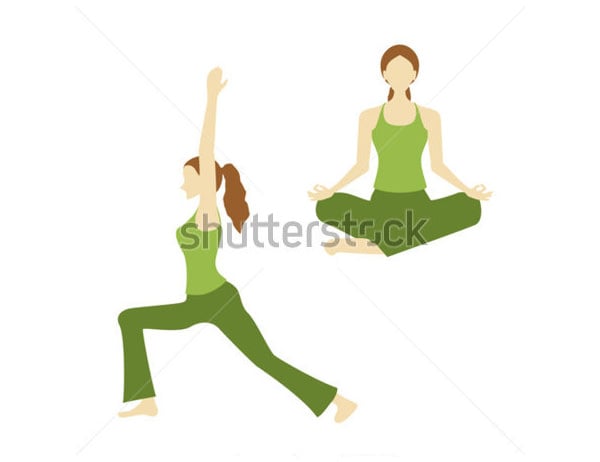 Girls do yoga meditation in different positions Vector Image