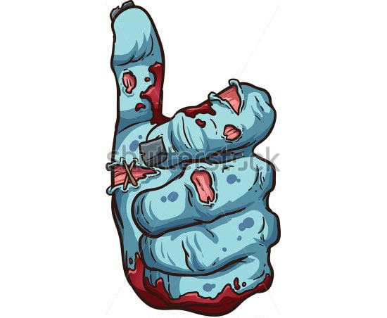 zombie thumbs up hand