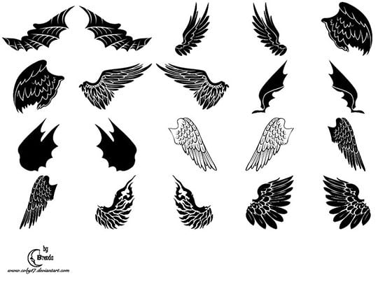 angels and demons wings brushes