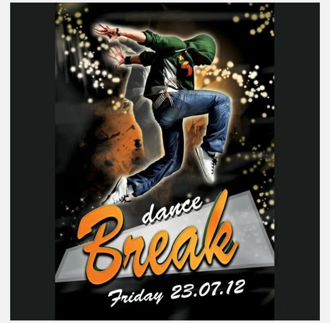 break dance party flyer design psd