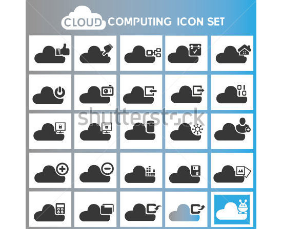 cloud computing icon set